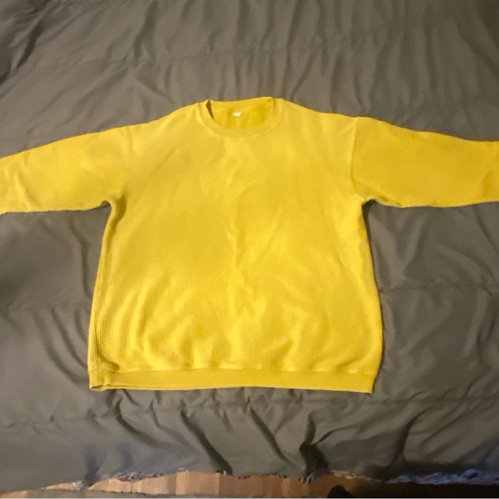 Aerie Yellow Crewneck Sweater Knit Casual